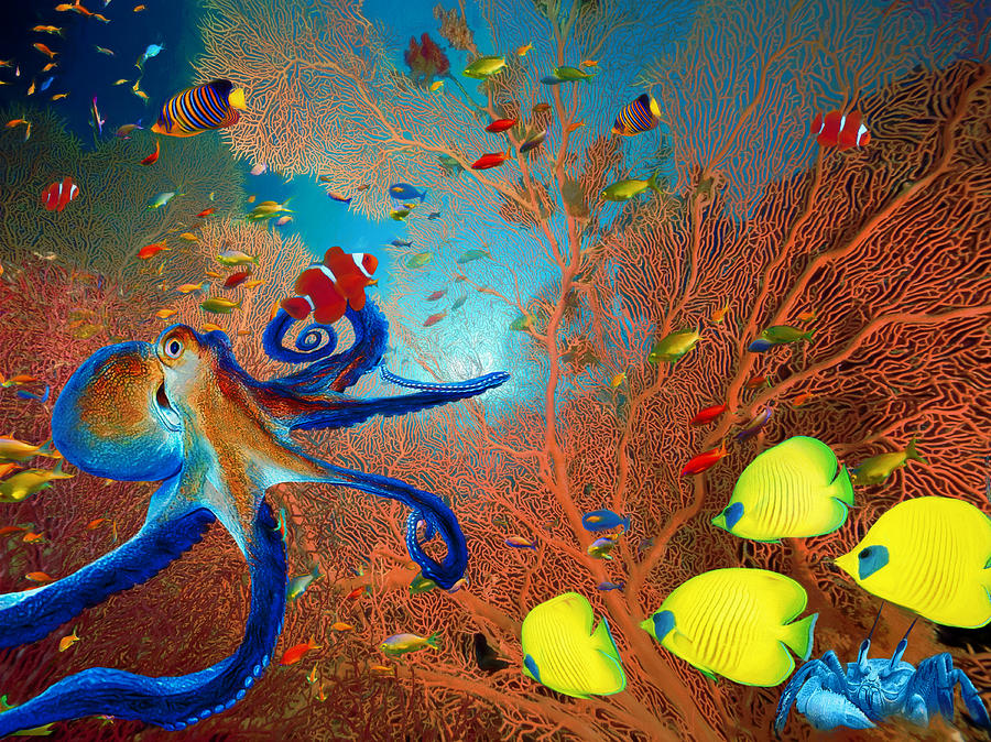 Caribbean Coral Reef Digital Art by Sandra Selle Rodriguez