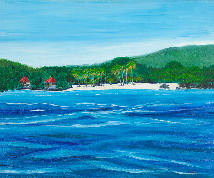 Caribbean Cove  20 x 24 Painting by Santana Star