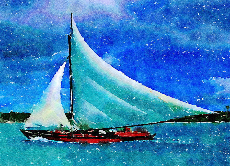 Boats Painting - Caribbean Dream by Angela Treat Lyon