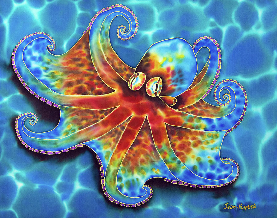 Caribbean Octopus Painting by Daniel Jean-Baptiste