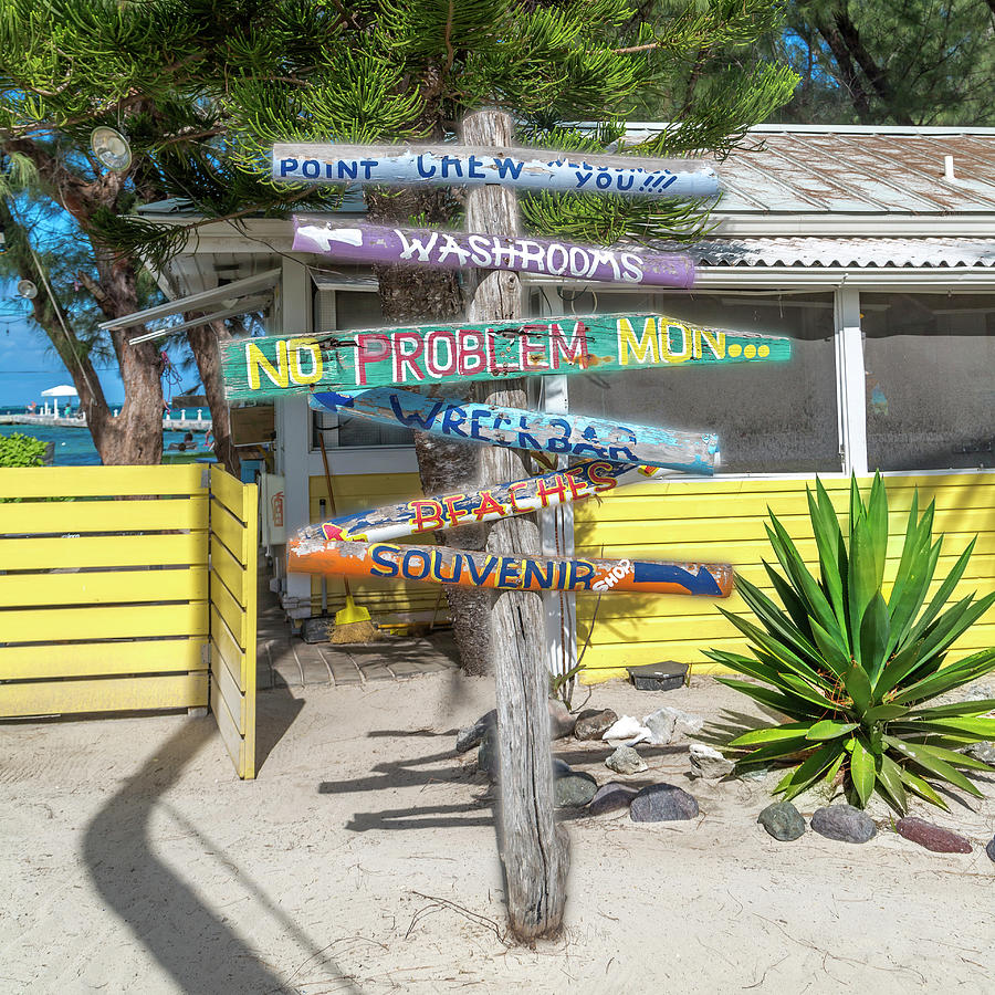 Sign Photograph - Caribbean Rum Point Ya Mon by Betsy Knapp