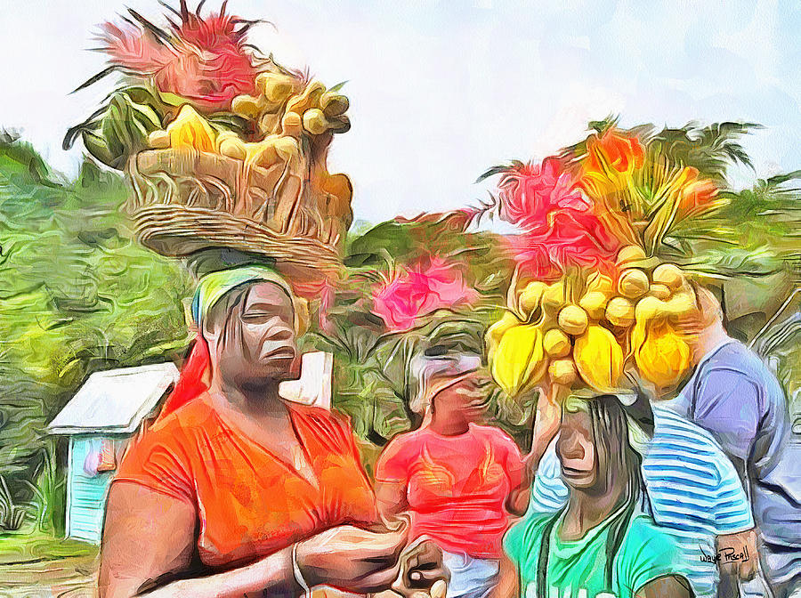 Caribbean Scenes - Headstrong Women Painting by Wayne Pascall