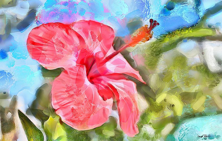 CARIBBEAN SCENES - Hibiscus Painting by Wayne Pascall