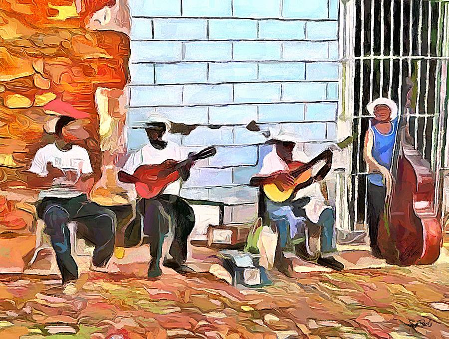 CARIBBEAN SCENES - Musica De Cuba Painting by Wayne Pascall