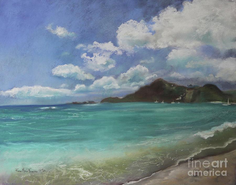 Caribbean Sea Day Antigua Pastel by Robin Pedrero