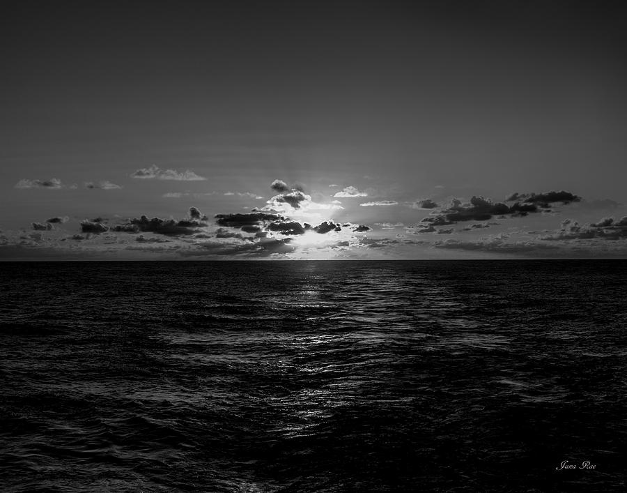 Caribbean Sunrise #13 BandW Photograph by Jana Rosenkranz