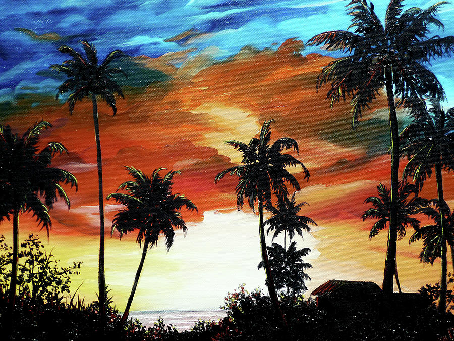 Caribbean Sunset Painting by Karin  Dawn Kelshall- Best