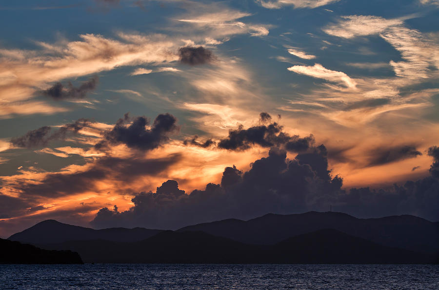 Sunset Photograph - Caribbean sunset by Louise Heusinkveld