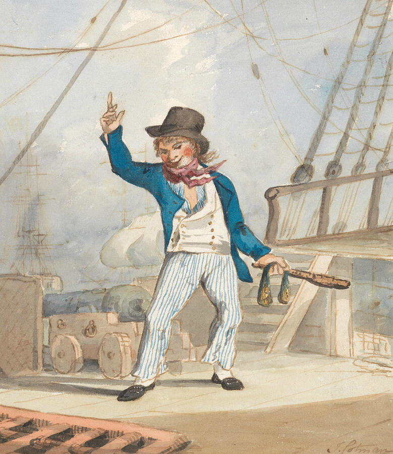 Caricature of a Sailor, from circa 1799 Painting by John Sell Cotman
