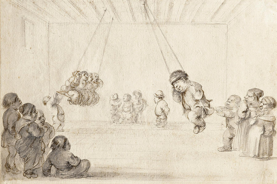 Caricature. Swings Drawing by Stefano della Bella