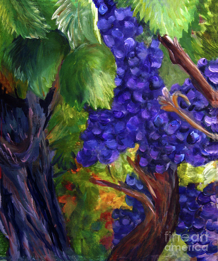 Carigane Grapes Painting by Donna Walsh