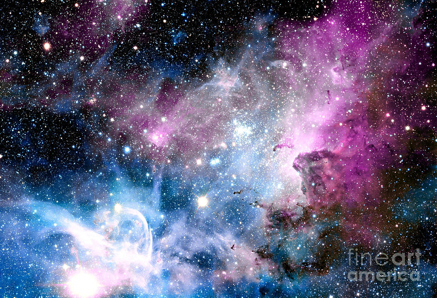 Purple Blue Galaxy Nebula by Johari Smith