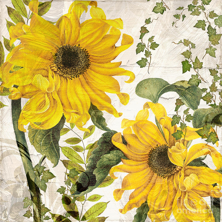 Sunflower Painting - Carina Sunflowers by Mindy Sommers