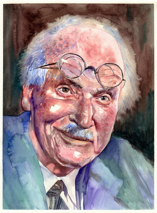 Vintage Painting - Carl Gustav Jung portrait by Suzann Sines