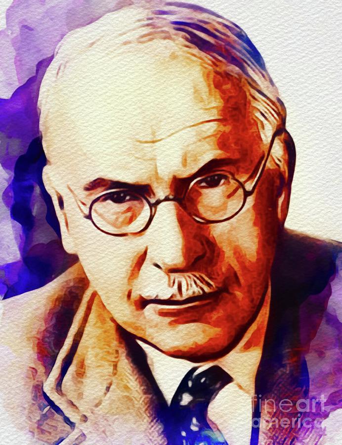 Vintage Painting - Carl Jung, Psychotherapist and Author by Esoterica Art Agency