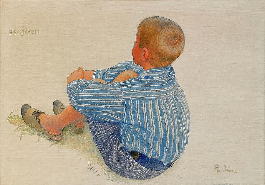 Carl Larsson boy Painting by MotionAge Designs