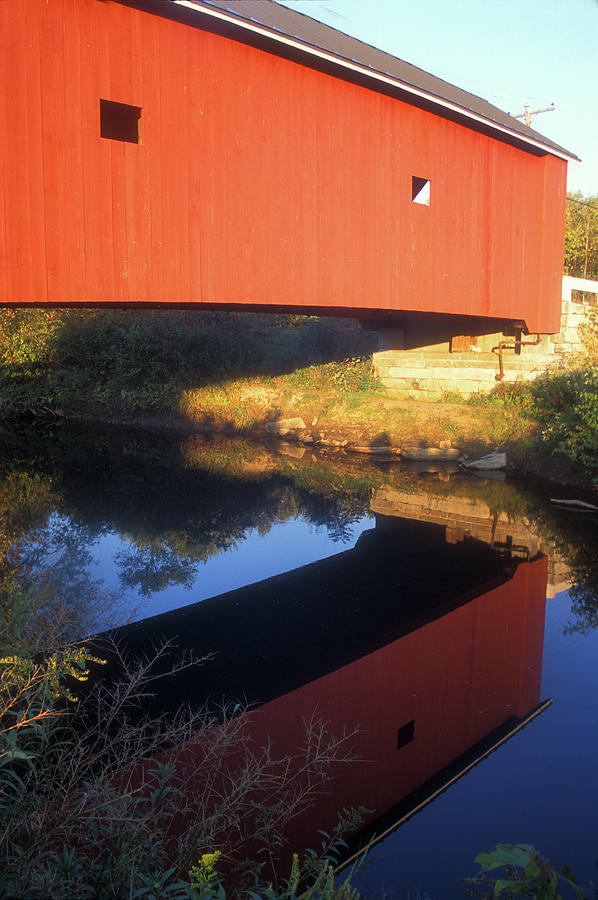 Carleton Covered Bridge Reflection Photograph by John Burk