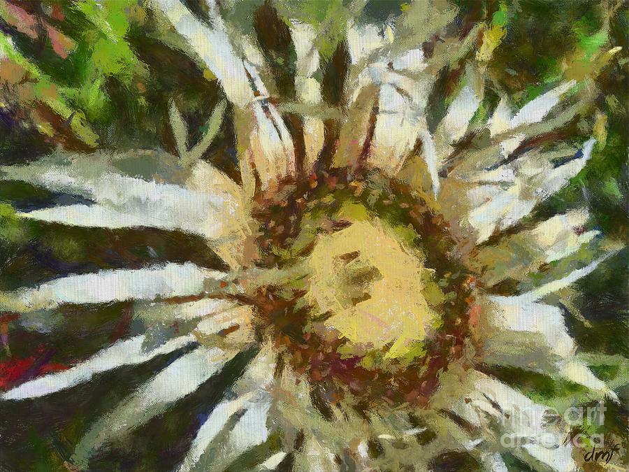 Carline Thistle Painting by Dragica  Micki Fortuna