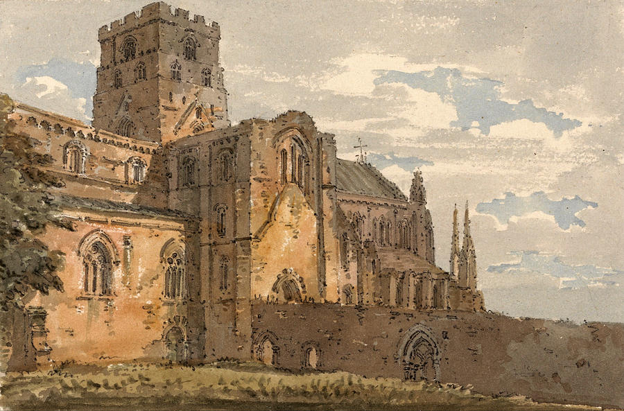 Thomas Girtin Drawing - Carlisle Cathedral Cumberland from the South-west by Thomas Girtin