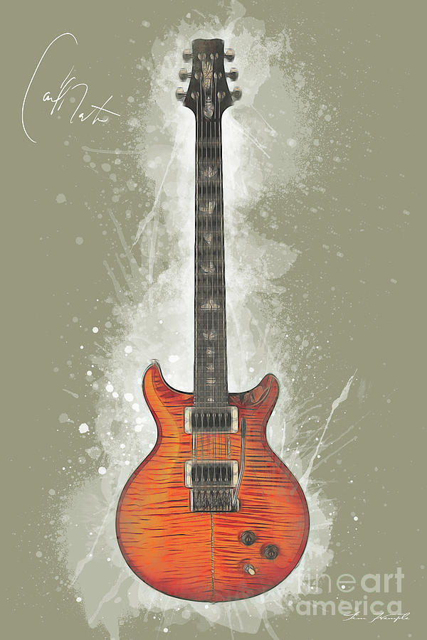 Carlos Santana Guitar Digital Art by Tim Wemple
