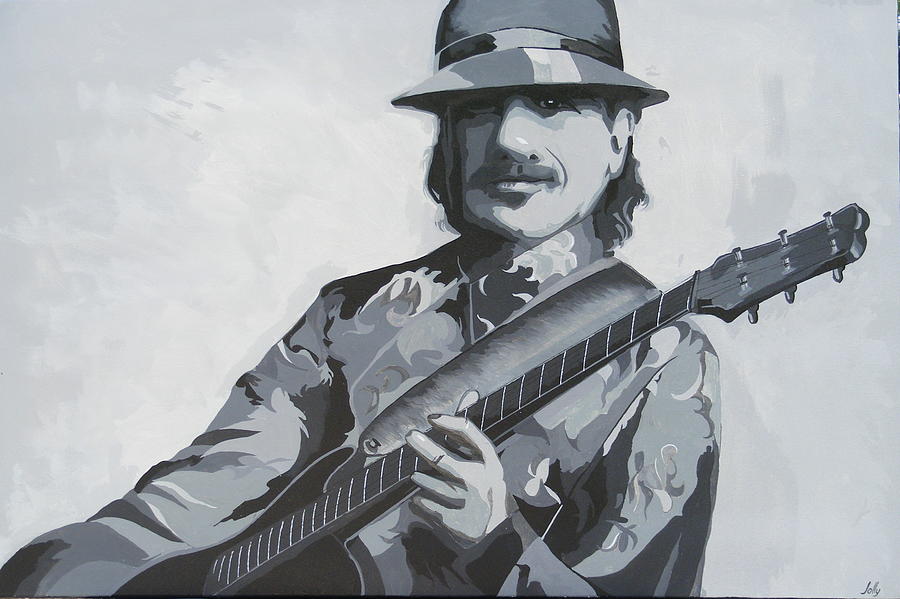 Rock And Roll Painting - Carlos Santana 3 by Ken Jolly