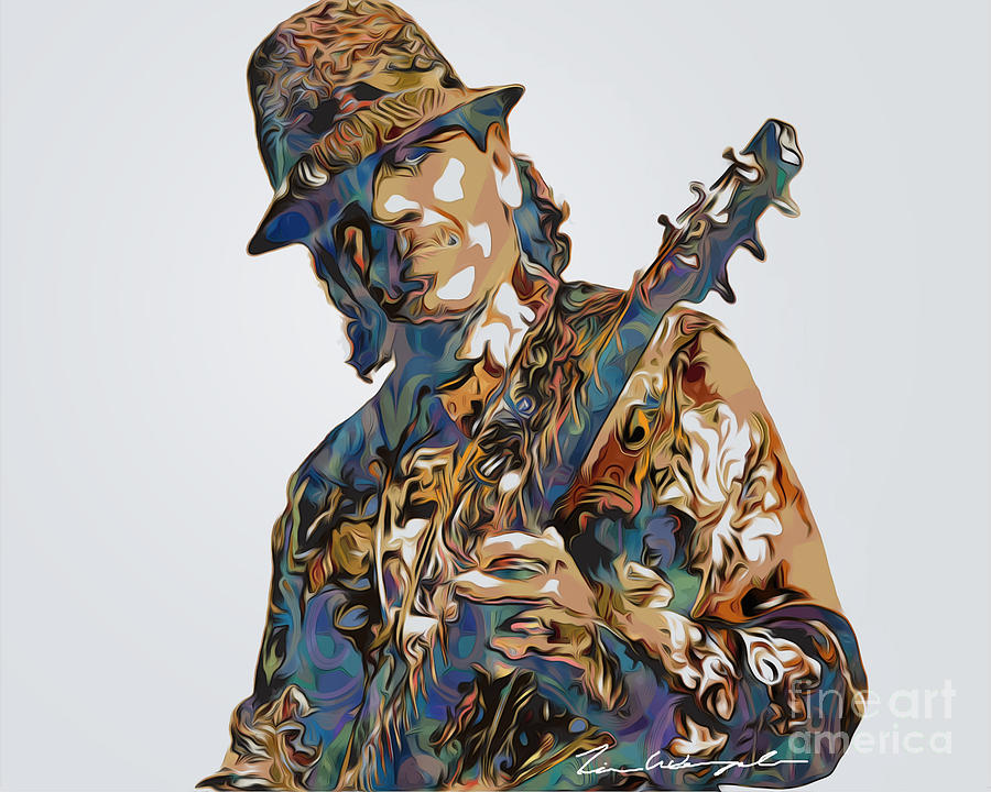 Carlos Santana Digital Art by Tim Wemple