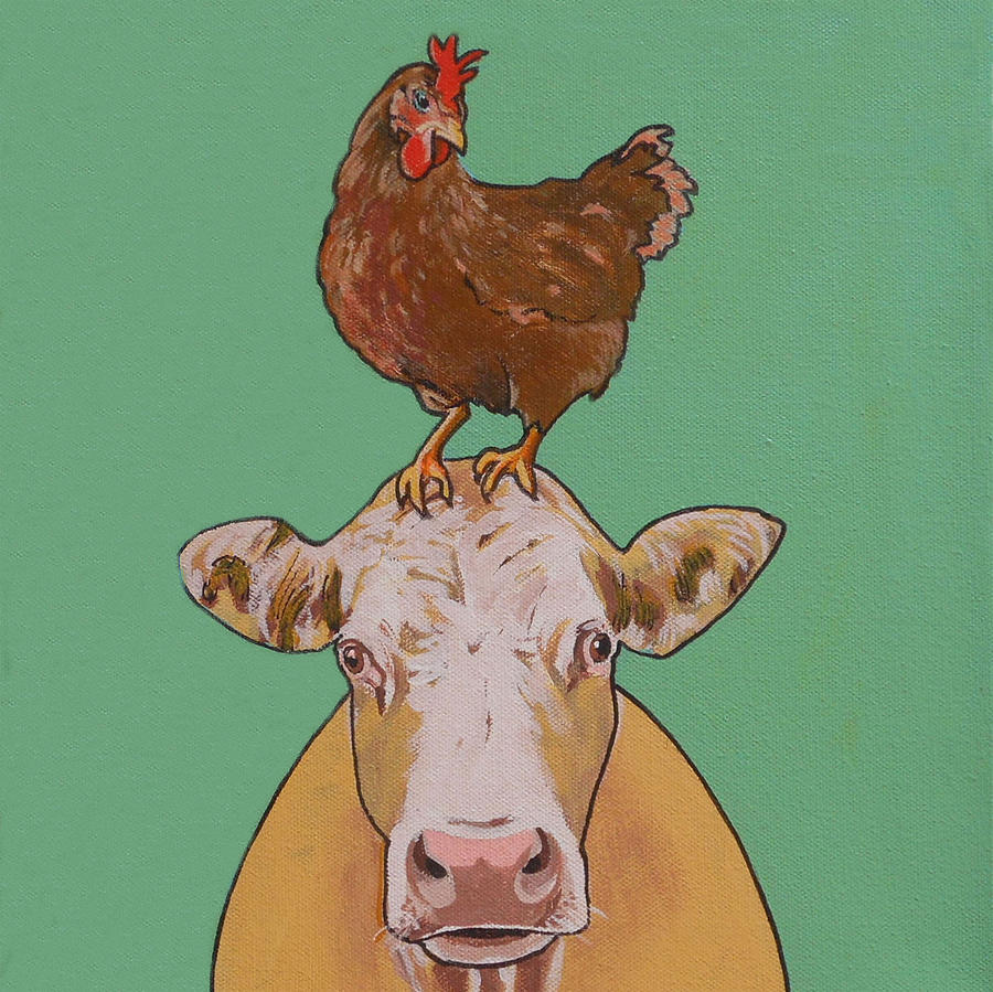 Carlyle the Cow Painting by Sharon Cromwell
