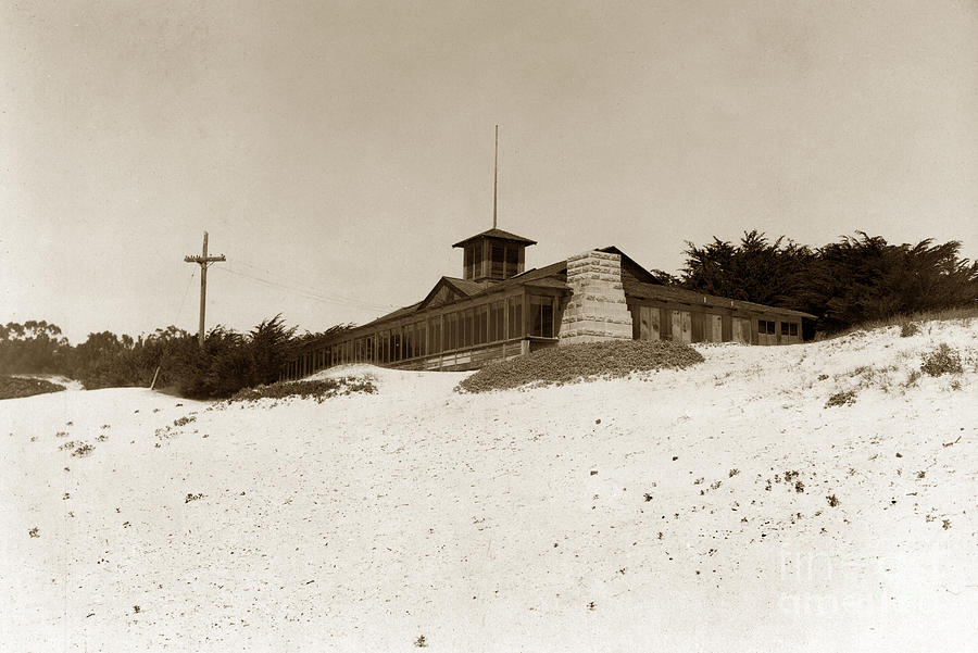 Built Photograph - Carmel Bathhouse on Carmel Beach built in 1889 by Monterey County Historical Society
