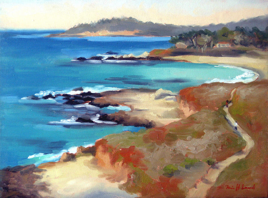 Beach Painting - Carmel Beach by Karin  Leonard