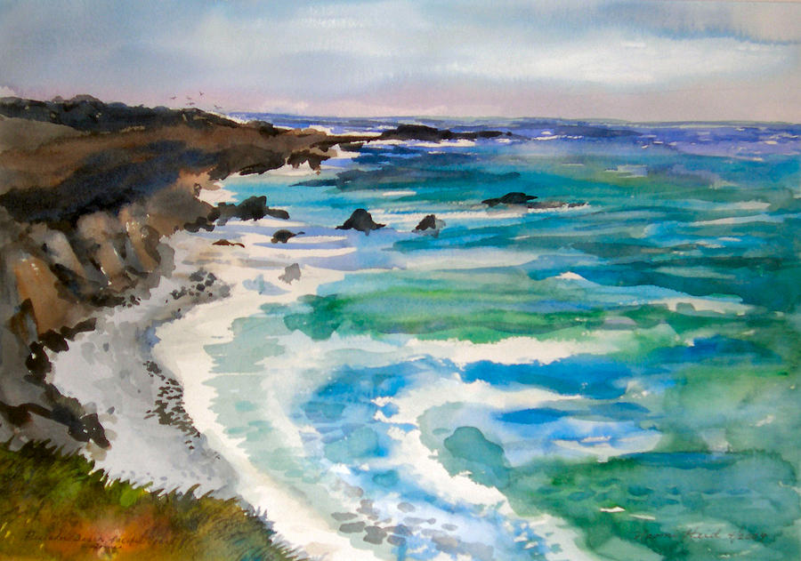 Carmel Beach Painting by Naomi E Heid | Fine Art America