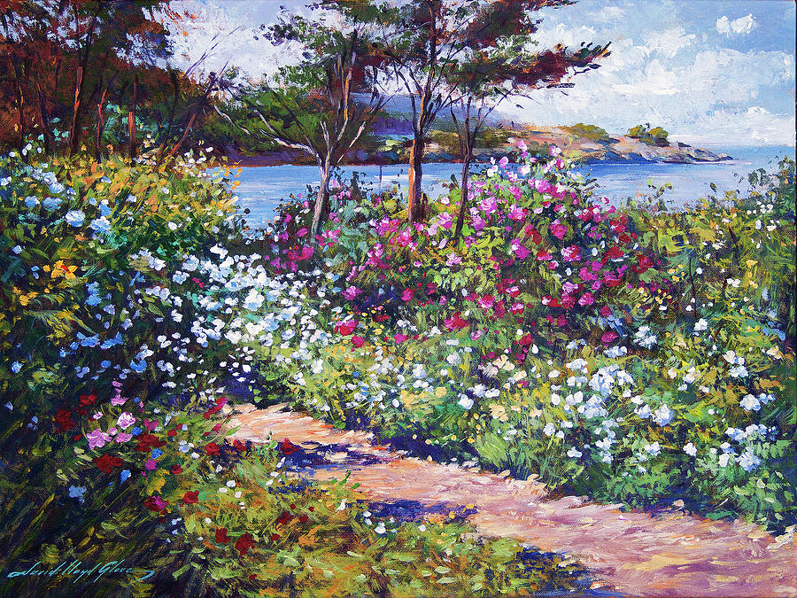Carmel By The Sea - Garden Painting by David Lloyd Glover
