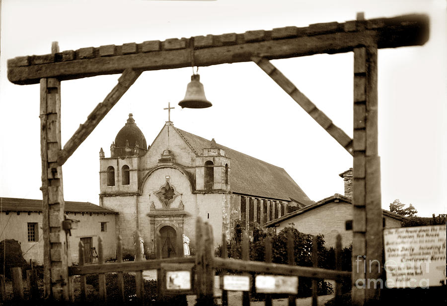 Carmel Mission Photograph - Carmel Mission, California 1928 by Monterey County Historical Society