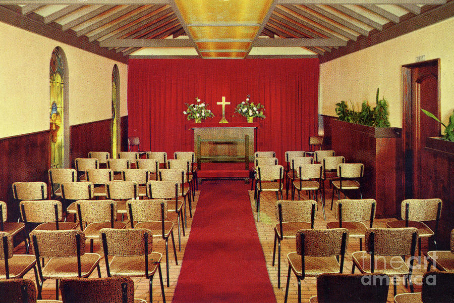 Carmel Highlands Inn Photograph - Carmel Wedding Chapel at Carmel Highlands Inn circa 1960 by Monterey County Historical Society