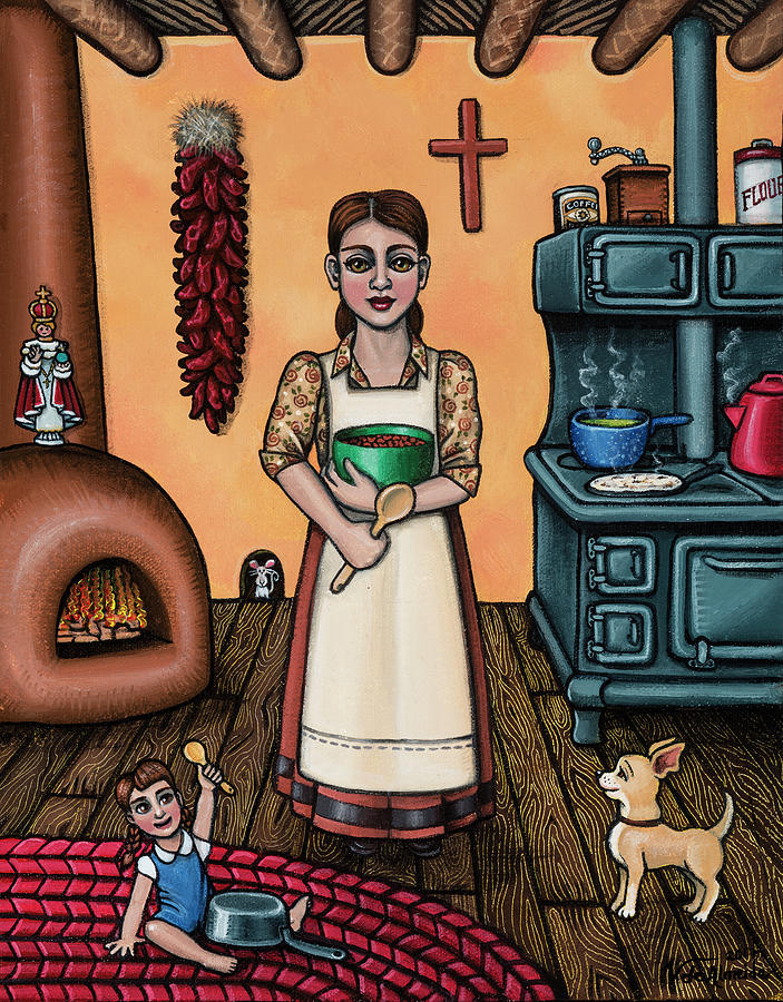 Carmelitas Kitchen Art Painting by Victoria De Almeida