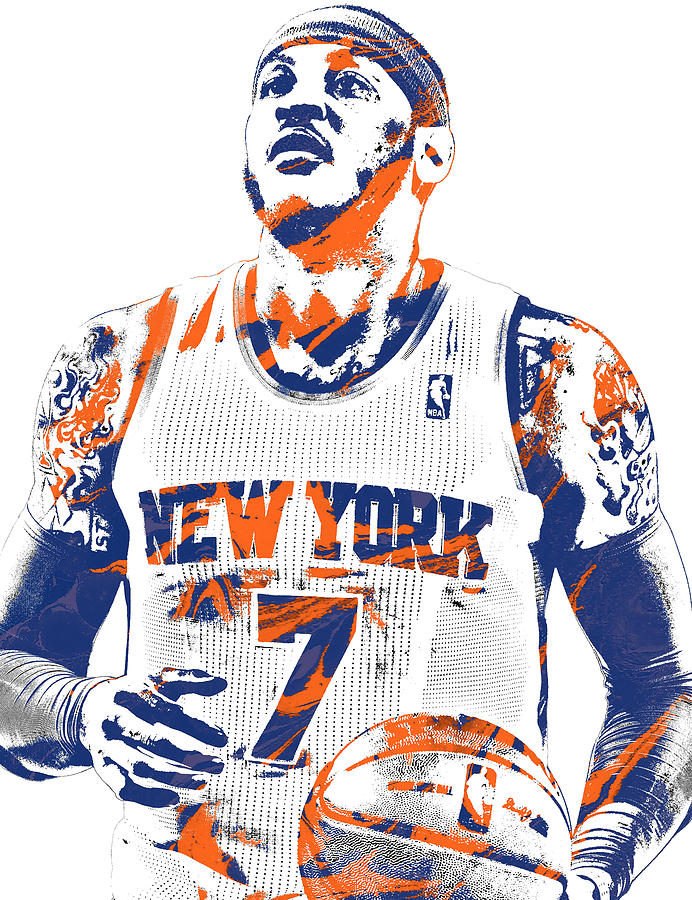 Carmelo Anthony New York Knicks Pixel Art 2 Mixed Media by ...