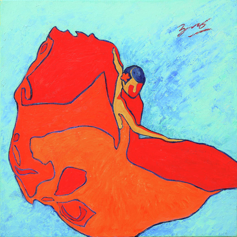 Abstract Painting - Carmen Flamenco Dancer by Xueling Zou