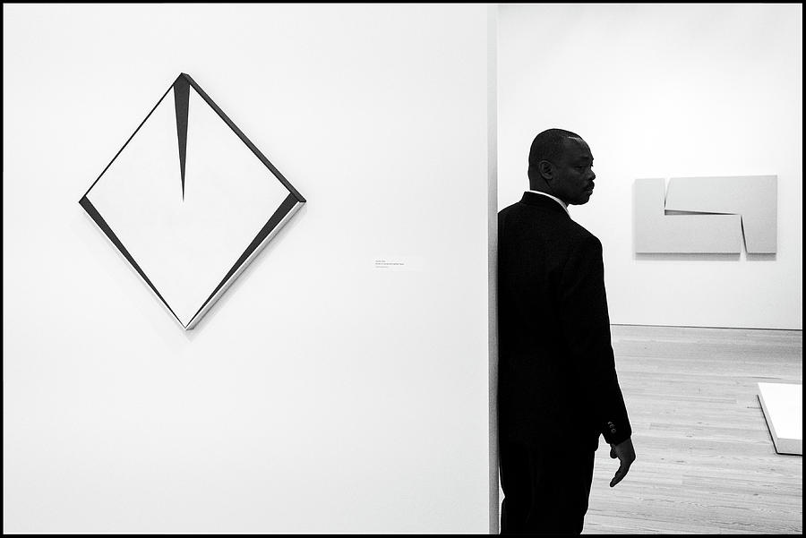 Carmen Herrera At The Whitney 1 BW Photograph by Frank Winters