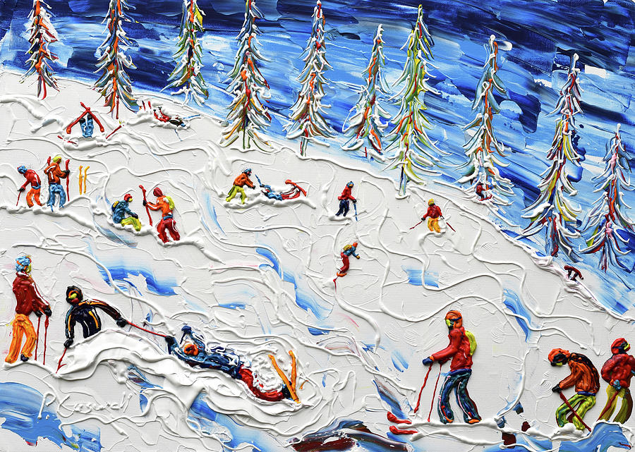 Ski Print Carnage Painting by Pete Caswell