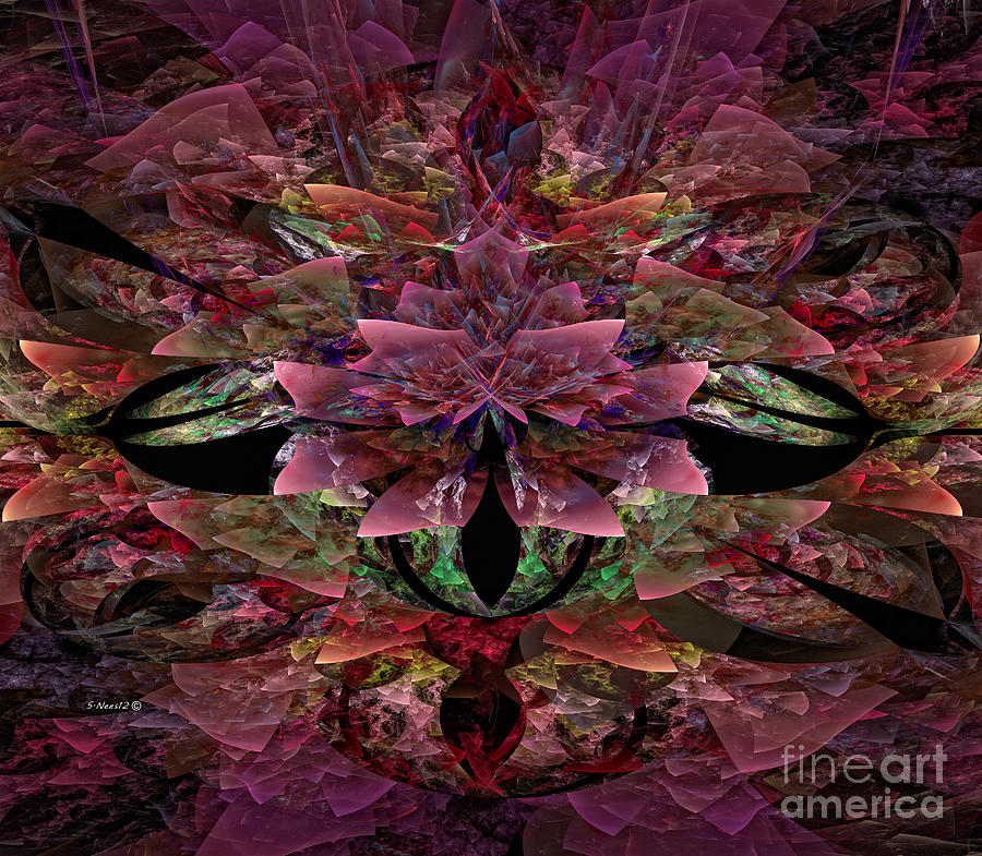 Carnation Explosion Abstract Digital Art by Shari Nees
