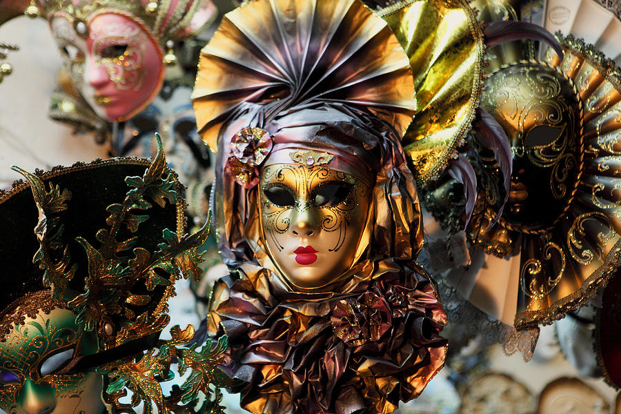 Carnevale masks in Venice Photograph by Paul Cowan