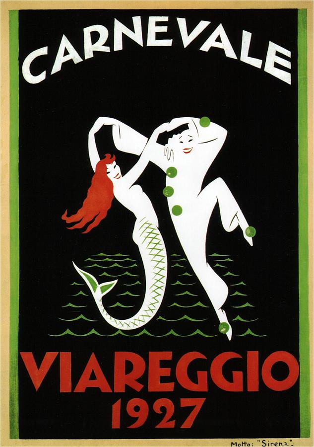 Carnevale - Viareggio, Italy - Vintage Advertising Poster Mixed Media