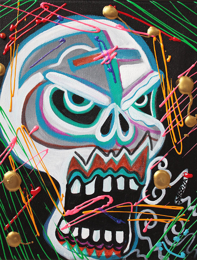 Carnie Skull Painting by Laura Barbosa