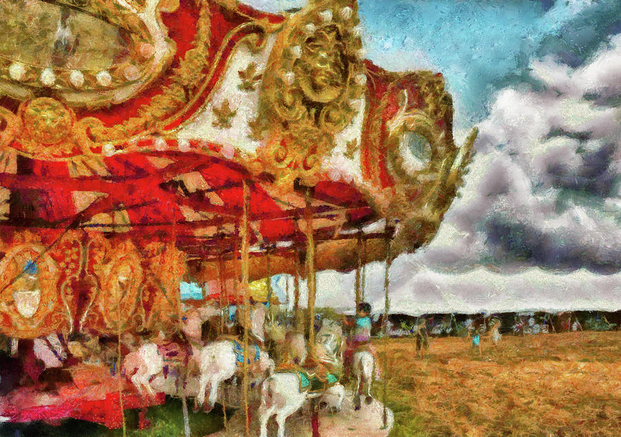 Carnival - The Merry-go-round Photograph by Mike Savad