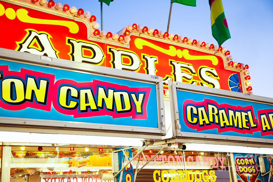 Apple Photograph - Carnival Concession Stand Signs by Paul Velgos