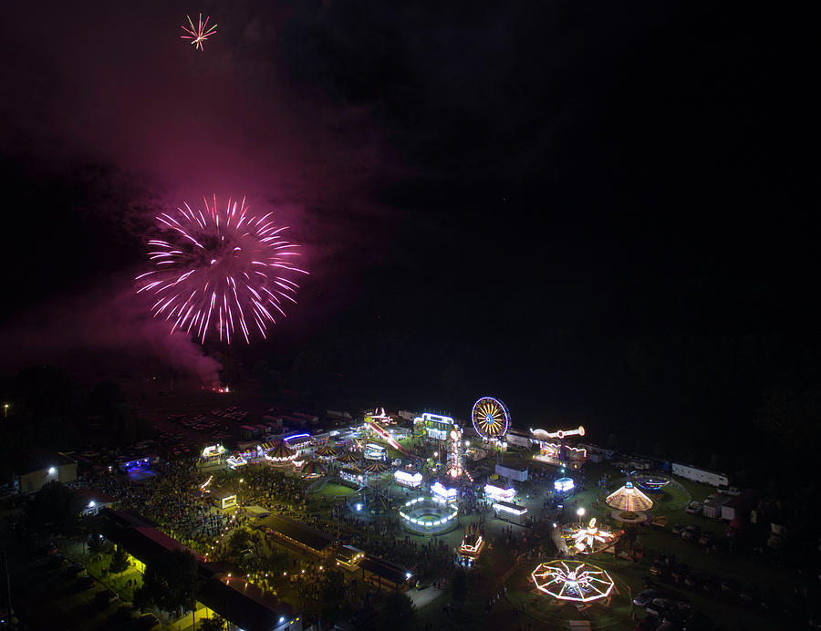 Carnival Fireworks Photograph by Star City SkyCams