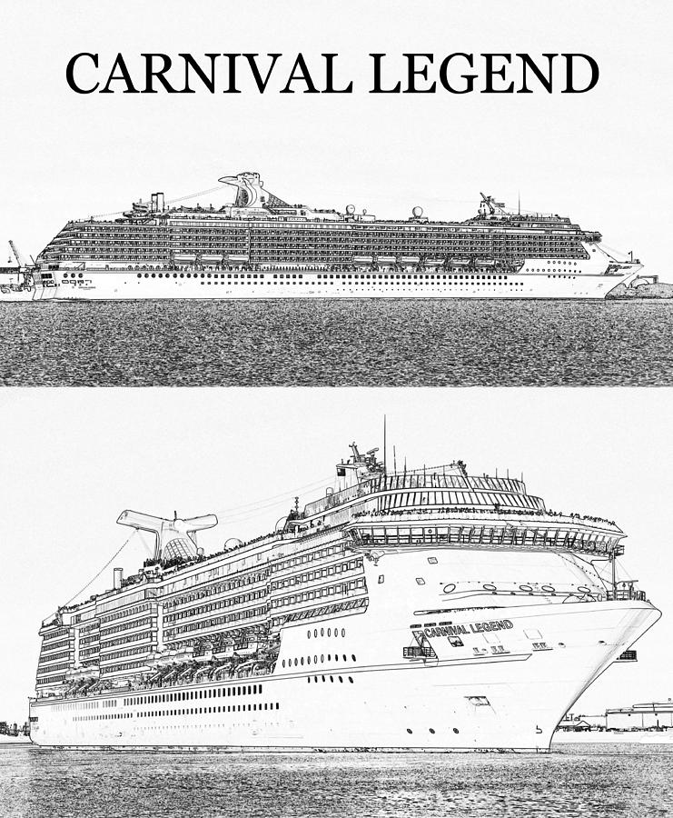 Carnival Legend cruise ship Digital Art by David Lee Thompson