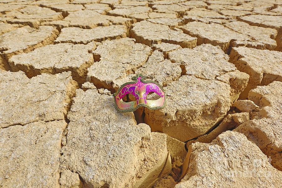 Carnival mask on dry mud Photograph by Fabian Koldorff