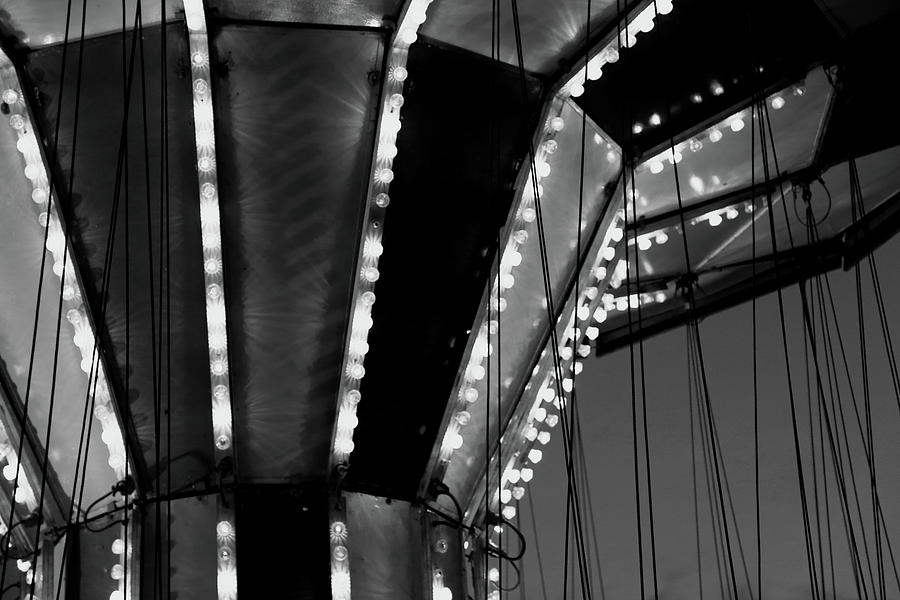 Carnival Ride 6 BW Photograph by Mary Bedy