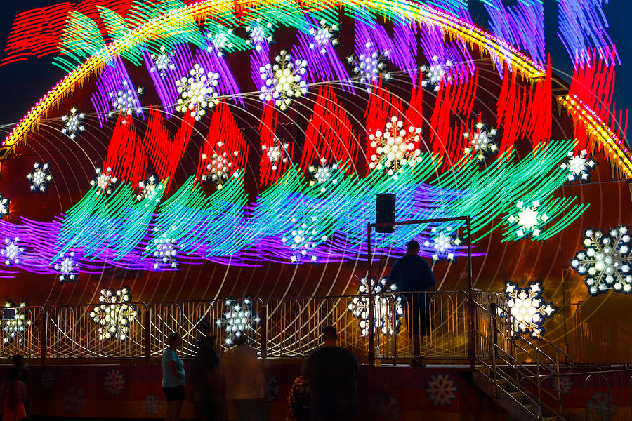 Cow Photograph - Carnival Ride Rainbow Colors by Steven Bateson