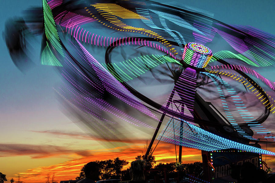 Carnival Ride Sunset Photograph by Steven Bateson